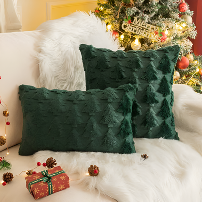 Pavo Kussenslopen - Pluche, Kerstboom Design, Zacht Comfort 0