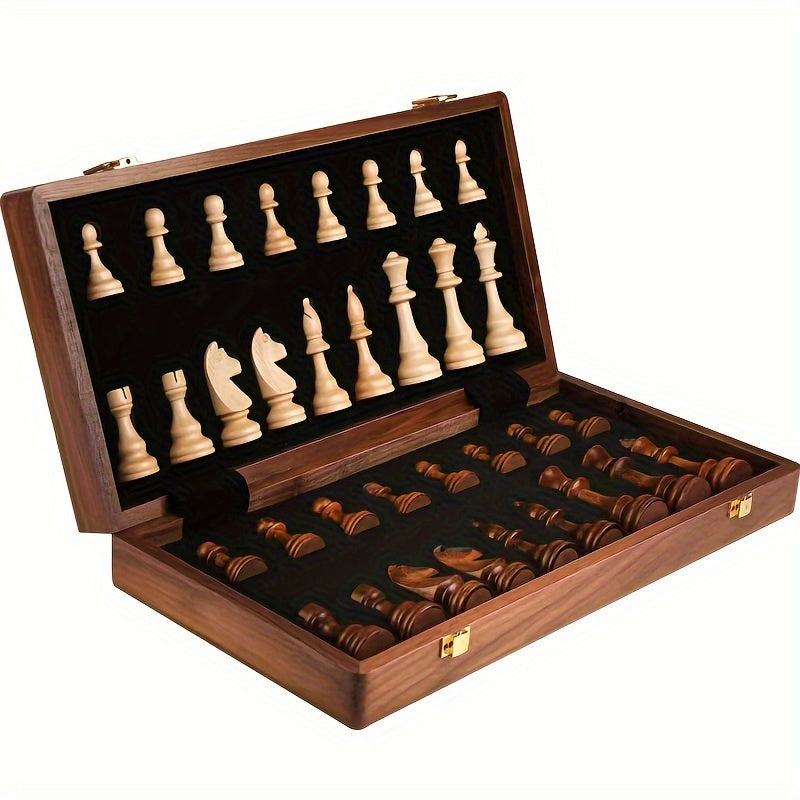 Pavo Schaakspel - Houten Schaakset met Massief Houten Stukken, Klassiek Design 0
