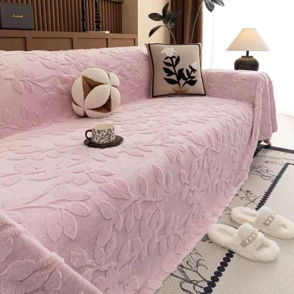 Petal Comfort Bankhoes - Zachte Microvezel, Verhoogd Bloemenpatroon 0