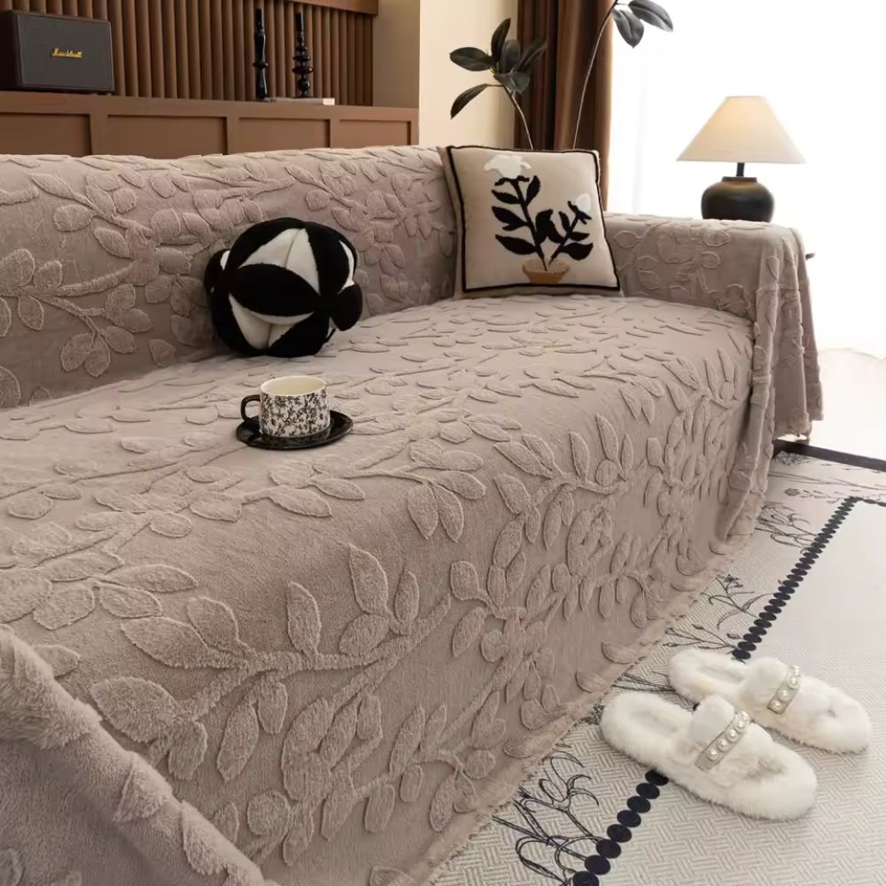 Petal Comfort Bankhoes - Zachte Microvezel, Verhoogd Bloemenpatroon 2