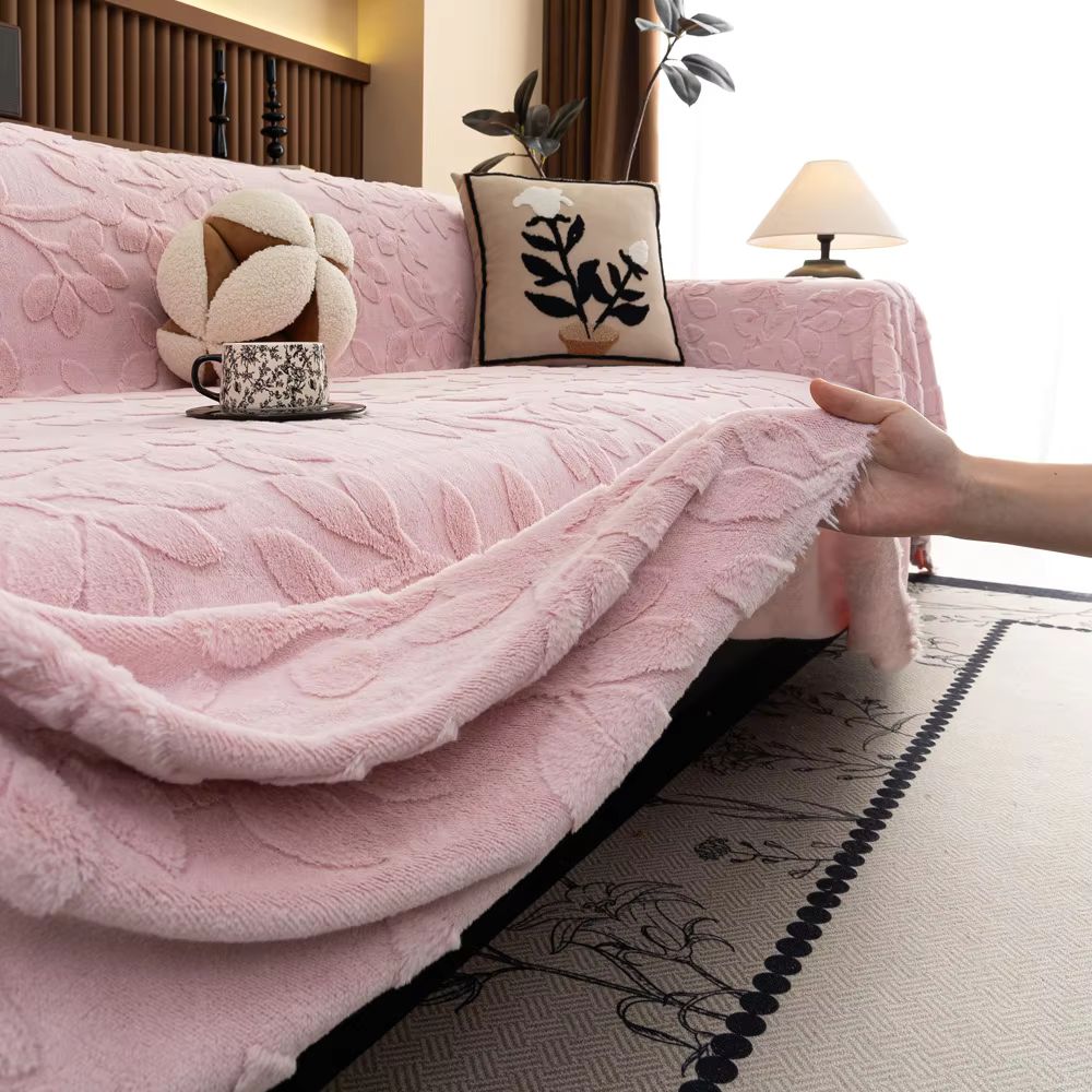 Petal Comfort Bankhoes - Zachte Microvezel, Verhoogd Bloemenpatroon 4