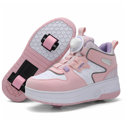 SneakRoll™ – Verstelbare Sneakers met Inklapbare Wieltjes – Kinderschoenen Avontuur Set