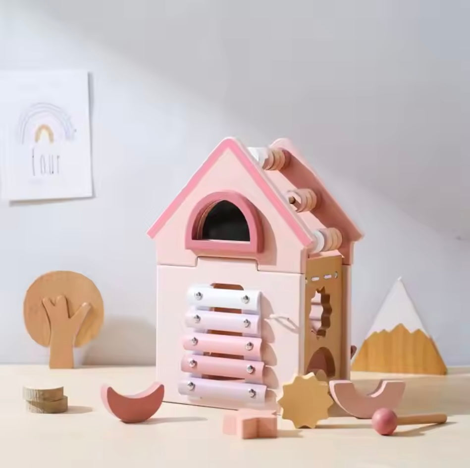 PastelPlayHouse™ – Houten huis met open-end speelwaarde