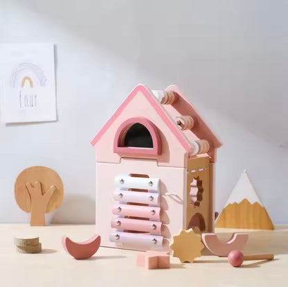 PastelPlayHouse™ – Houten huis met open-end speelwaarde