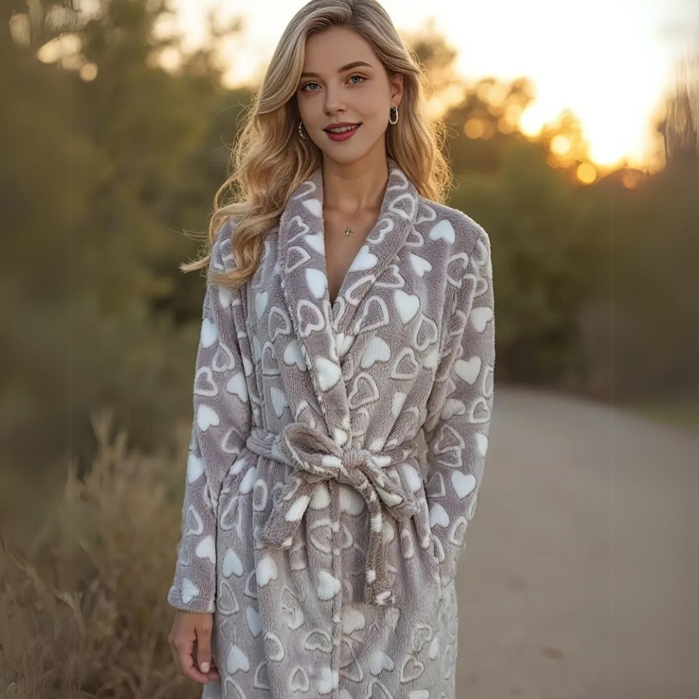 Pleun Badjas Dames - Pluche Fleece, Dikke Sjaalkraag en Ruime Zakken 5