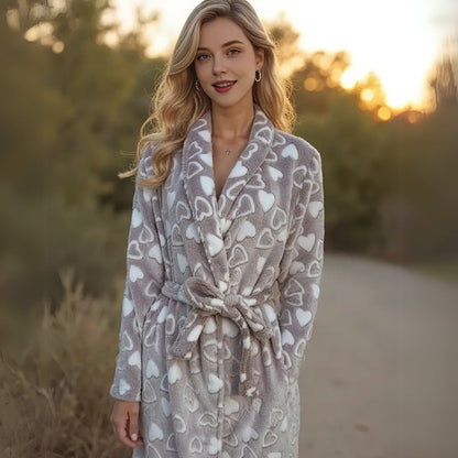 Pleun Badjas Dames - Pluche Fleece, Dikke Sjaalkraag en Ruime Zakken 5
