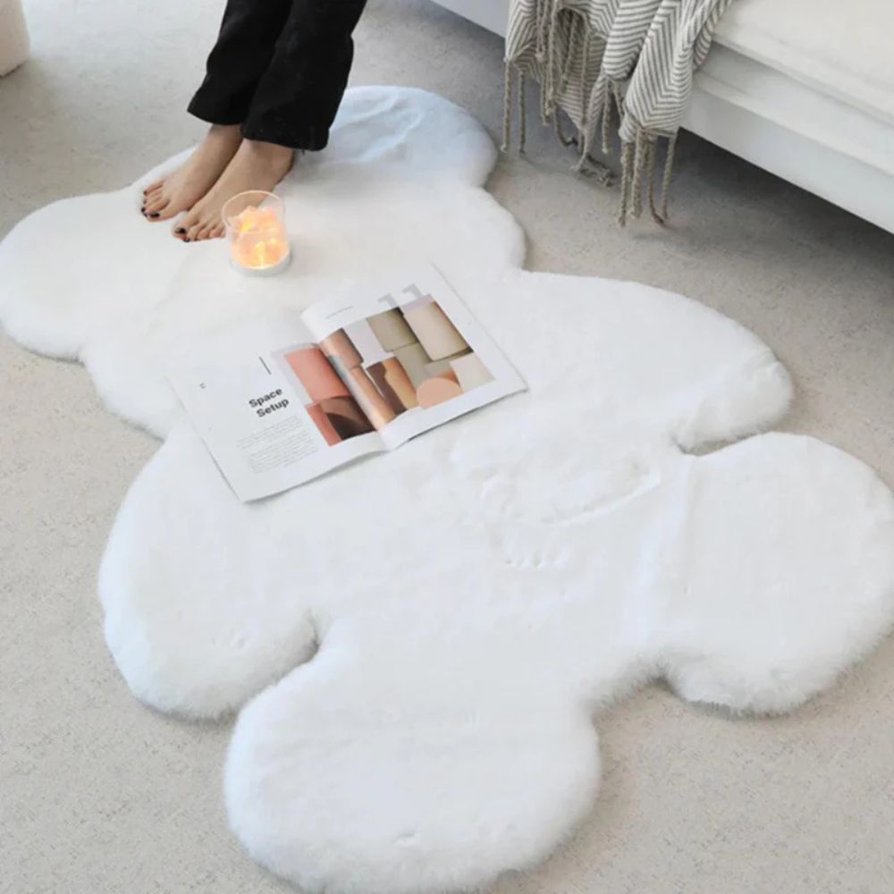 Pluizig Teddy Bear Vloerkleed - Zachte Microvezel, Speels Ontwerp 1