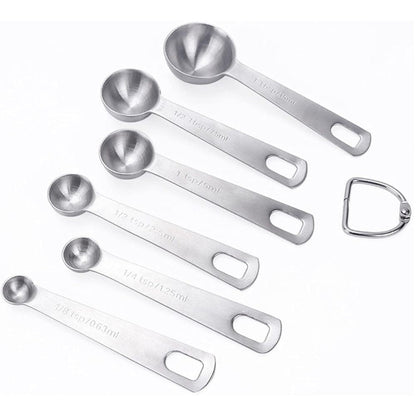 Measurelle™ – Maatlepels van Roestvrij Staal – Set van Zes