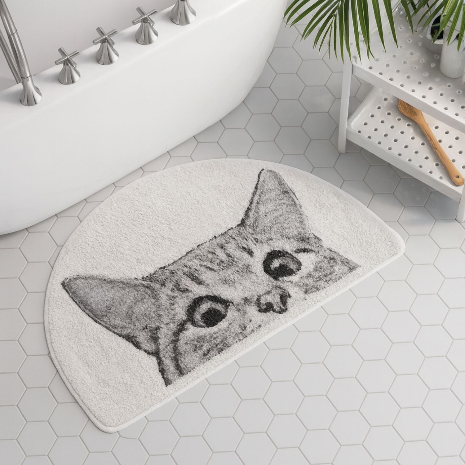 Purrfect Kitty Badmat - Zacht Polyester, Antislip Design 0
