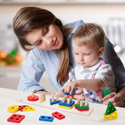 HoutHarmonie™ – Familie Houten Puzzel – Educatief Gezellig Spel