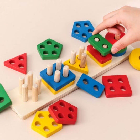 HoutHarmonie™ – Familie Houten Puzzel – Educatief Gezellig Spel