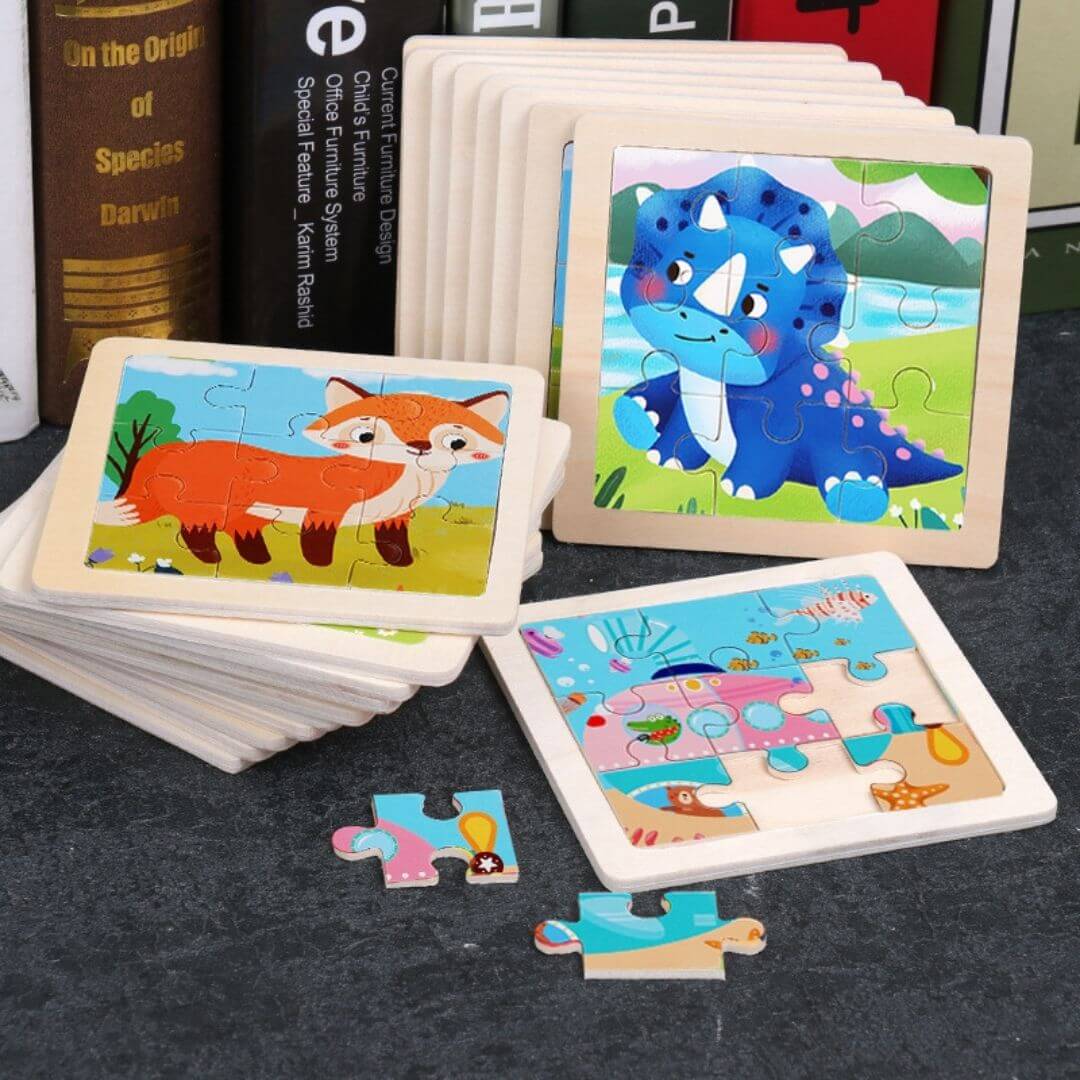 KleurKlomp™ – Houten Vorm- en Kleurenpuzzel – Vrolijk Educatief Speelgoed