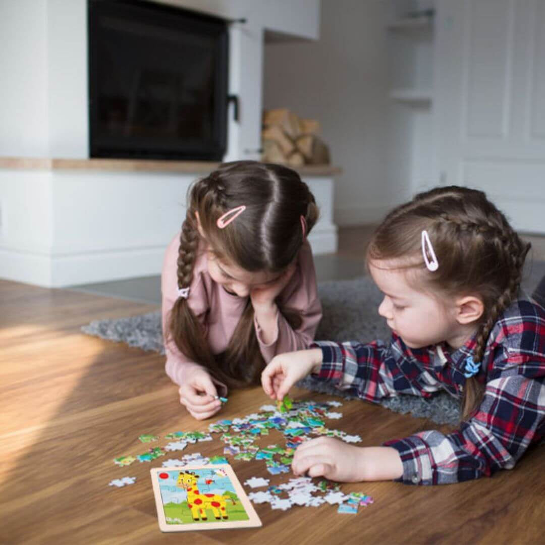 KleurKlomp™ – Houten Vorm- en Kleurenpuzzel – Vrolijk Educatief Speelgoed