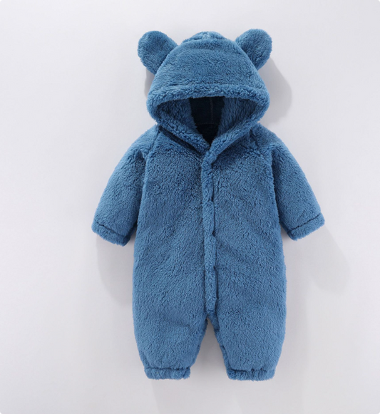CozyHood™ – Warme Fleece Romper met Capuchon – Comfortabele Babyoutfit
