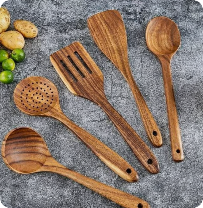 WoodVanta™ – Massief Acaciahouten Keukenset – Houten Keuken Gereedschap