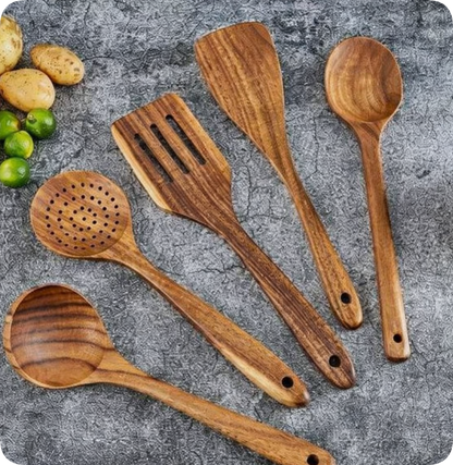 WoodVanta™ – Massief Acaciahouten Keukenset – Houten Keuken Gereedschap