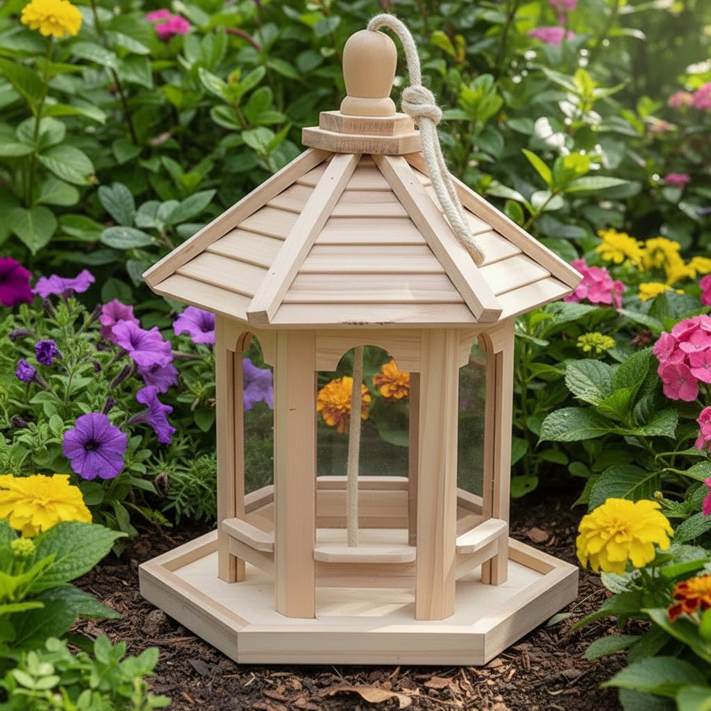 WoodNestle™ – Handgemaakt Vogelhuisje  – Rustieke Tuin Vogelvoederplek