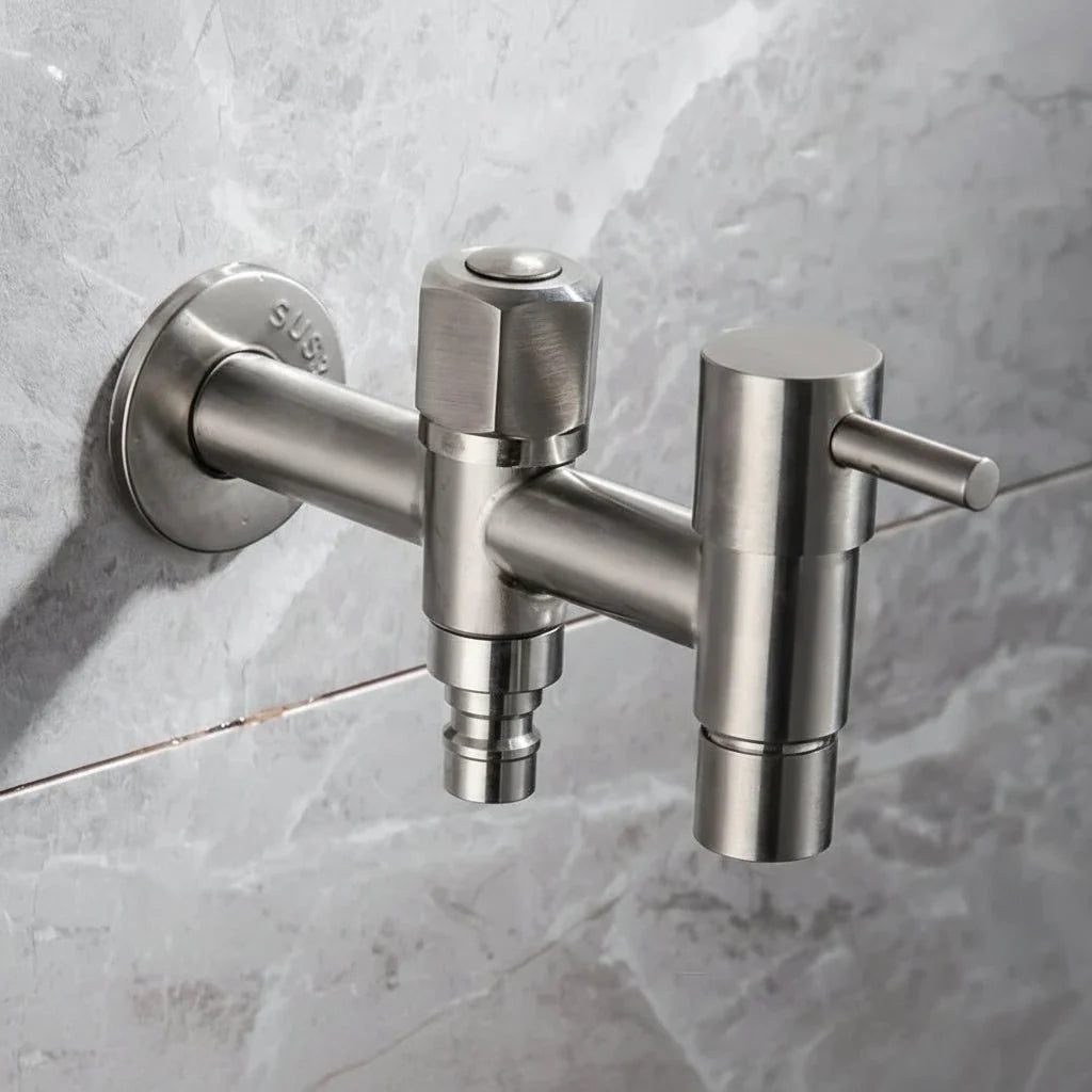 RVS 304 Wandkraan - G1/2 Aansluiting, Flexibele Slang, Duurzaam voor Tuin, Keuken en Badkamer 0