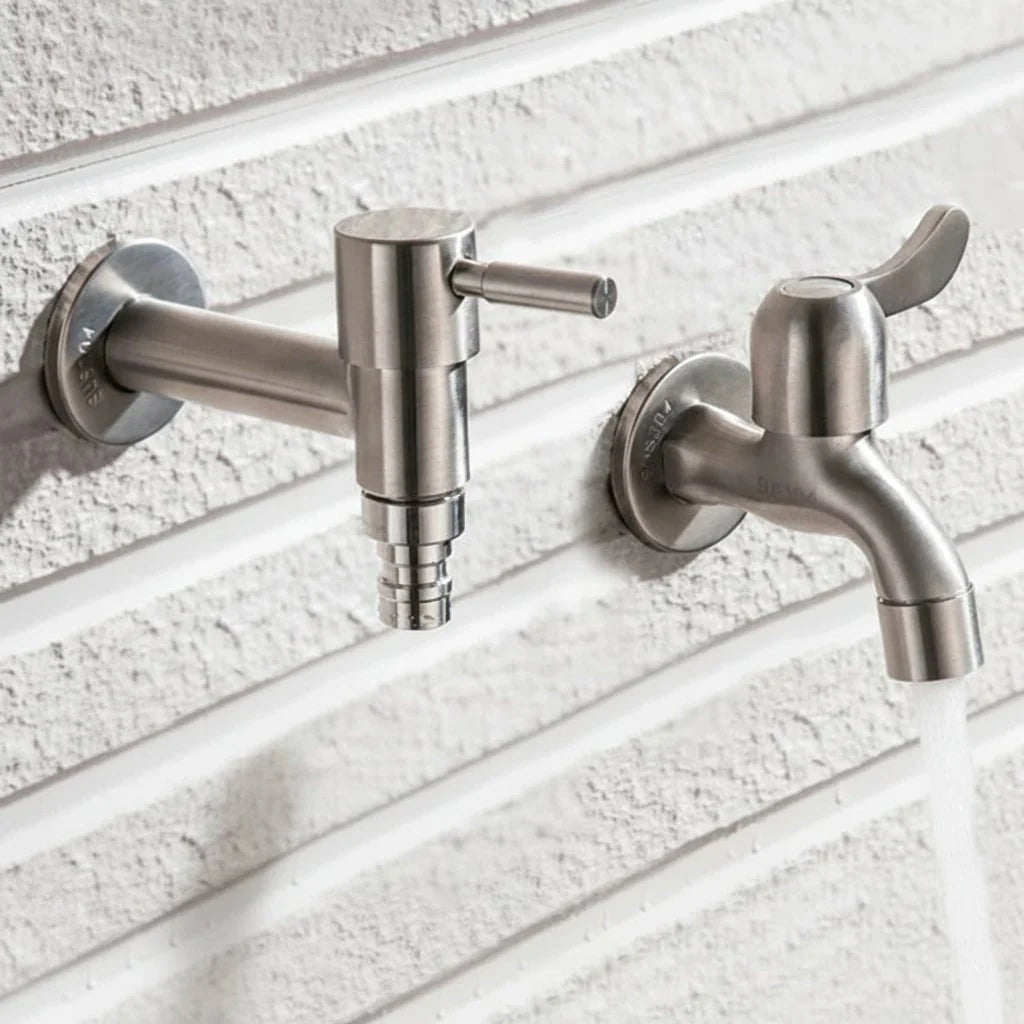 RVS 304 Wandkraan - G1/2 Aansluiting, Flexibele Slang, Duurzaam voor Tuin, Keuken en Badkamer 3