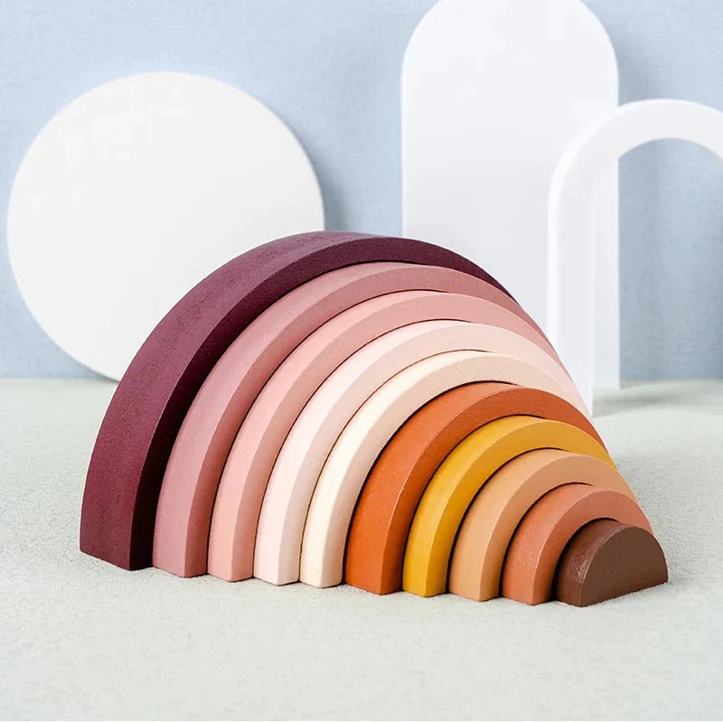 WonderBow™ – Montessori Regenboog Blokken - Bouwspeelgoed