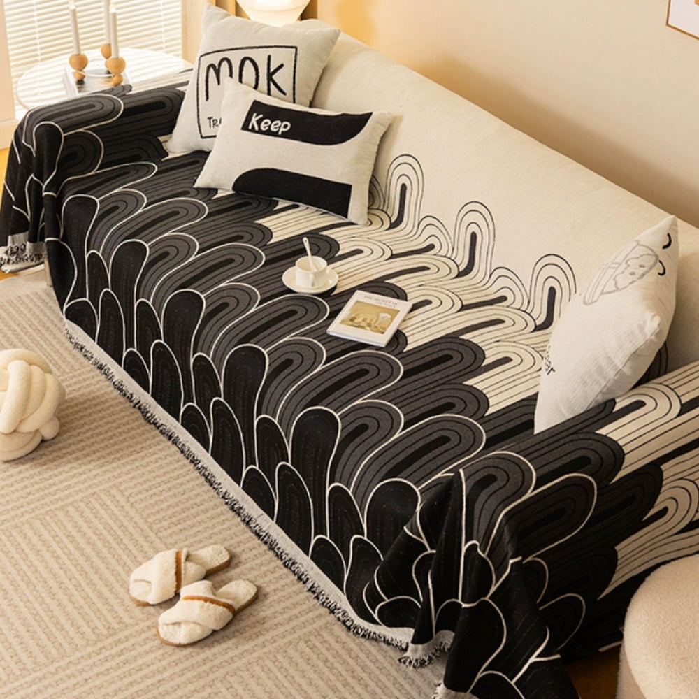 Raina Bankhoes - Zachte Chenille, Retro Stijl met Kwastenaccent 3