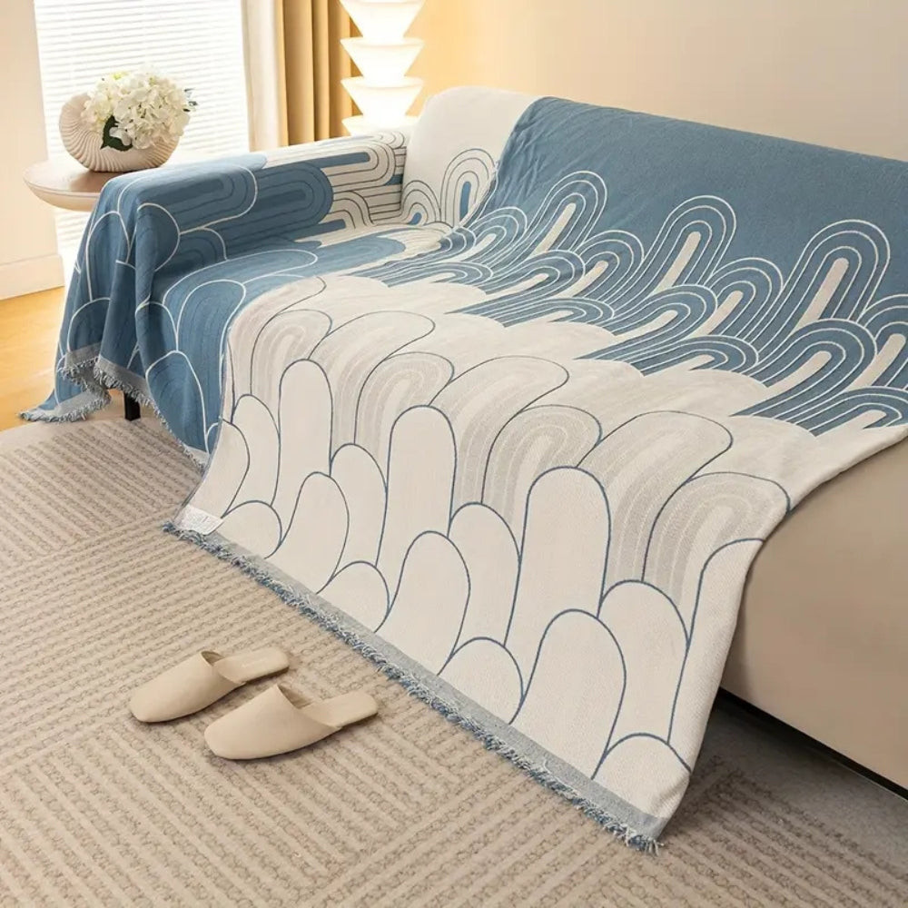 Raina Bankhoes - Zachte Chenille, Retro Stijl met Kwastenaccent 5