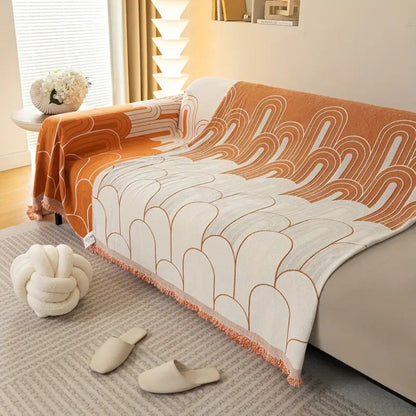 Raina Bankhoes - Zachte Chenille, Retro Stijl met Kwastenaccent 6