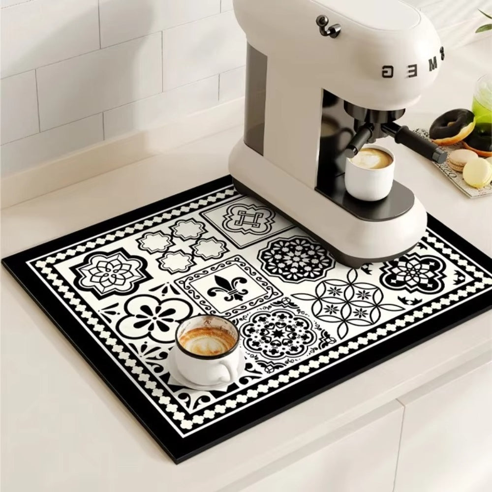 RetroDryTile™ – Sneldrogende Koffie Droogmat – Absorberende Keuken Mat