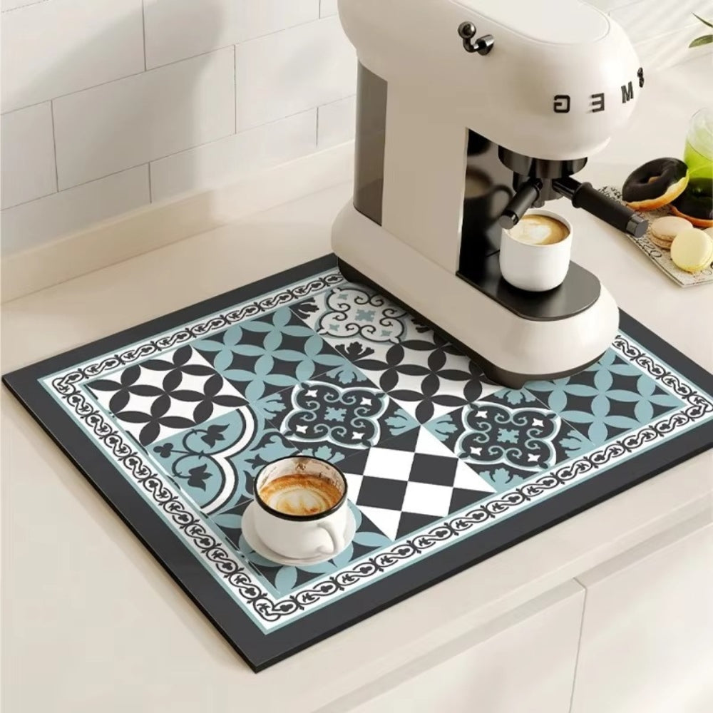 RetroDryTile™ – Sneldrogende Koffie Droogmat – Absorberende Keuken Mat