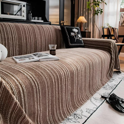 Riviera Bankhoes - Luxe Chenille, Universele Pasvorm met Streepdesign 4