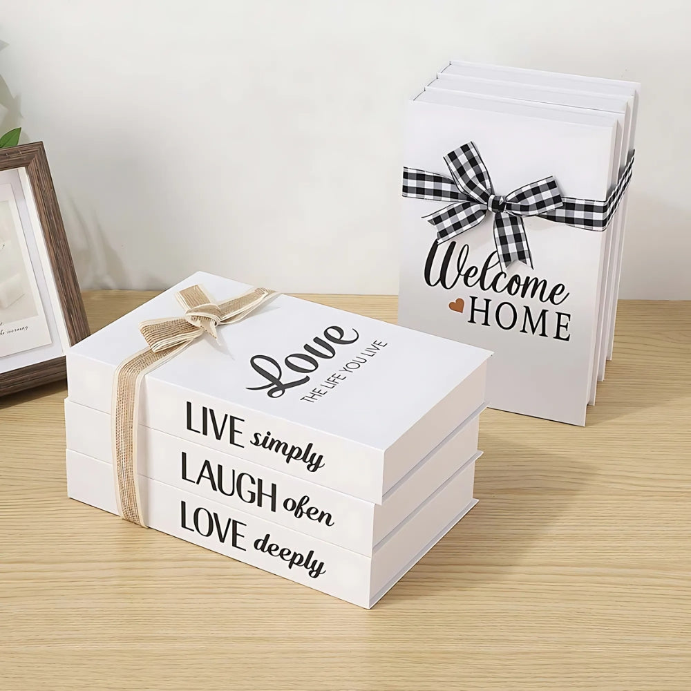 Riviera Book Stack Decor - Rustic Cardboard, Timeless Charm 1