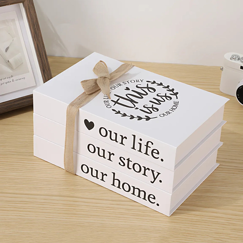 Riviera Book Stack Decor - Rustic Cardboard, Timeless Charm 5