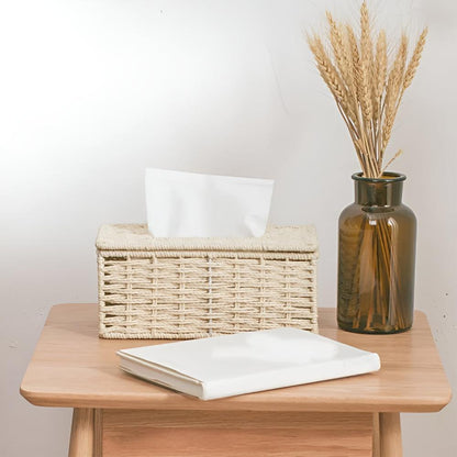 Riviera Tissuebox - Rotan met Natuurlijke Lederen Accenten, Compact en Elegant 1