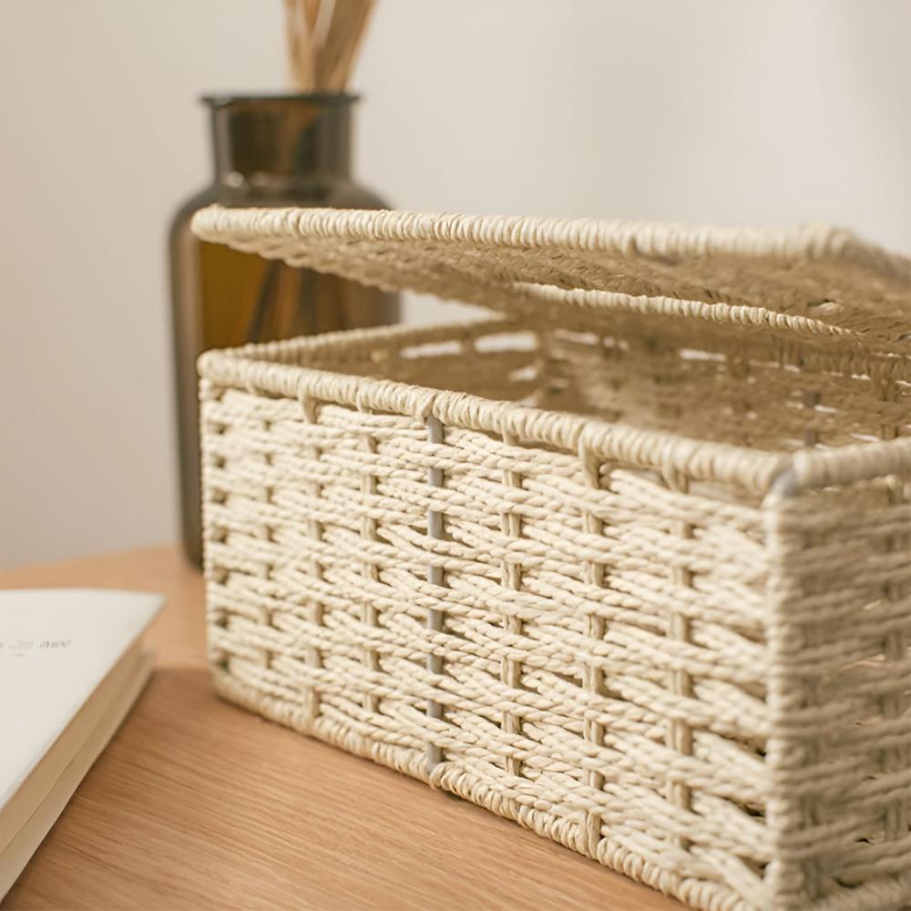 Riviera Tissuebox - Rotan met Natuurlijke Lederen Accenten, Compact en Elegant 4