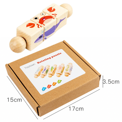 4Ever Wood™  - Roterende Peuter Puzzel - Draai & Leer