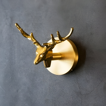 BrassBeastHook™ – Messing Wandhaak met Dierenkop – Gouden Accent Kapstokhaak