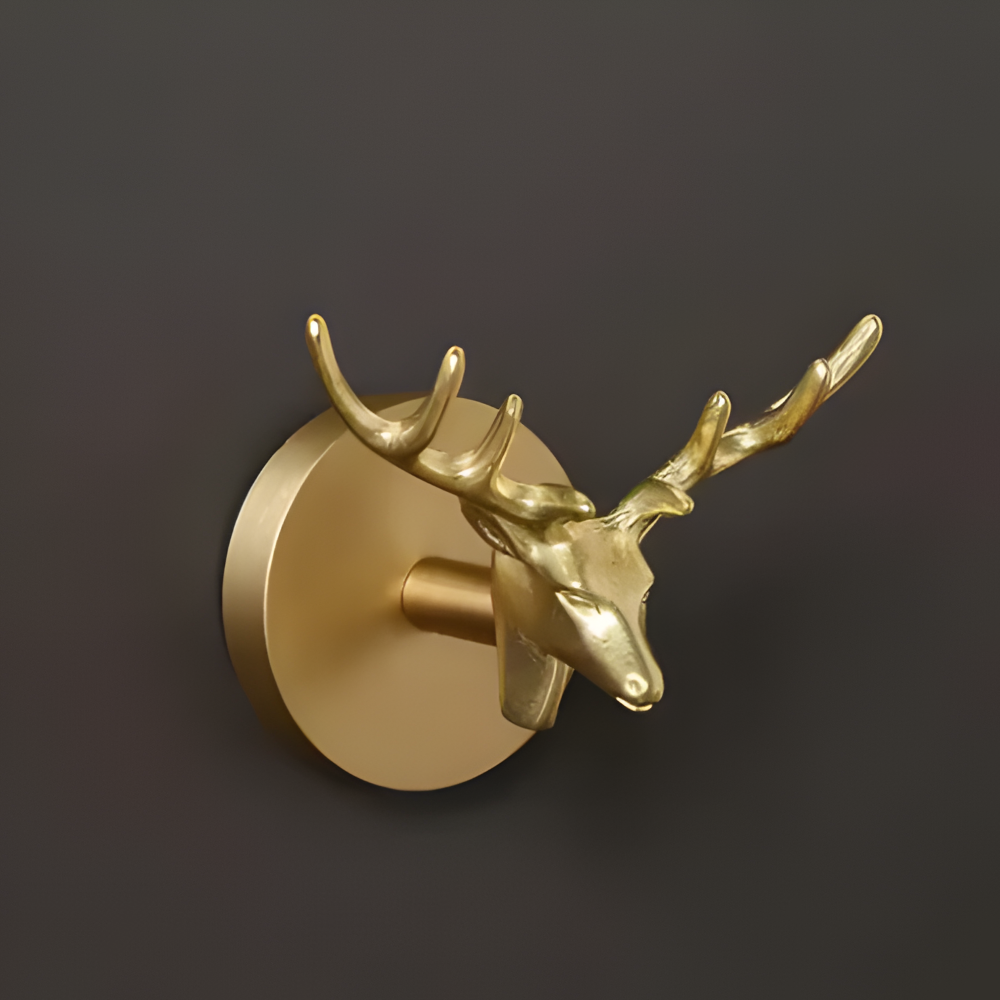 BrassBeastHook™ – Messing Wandhaak met Dierenkop – Gouden Accent Kapstokhaak