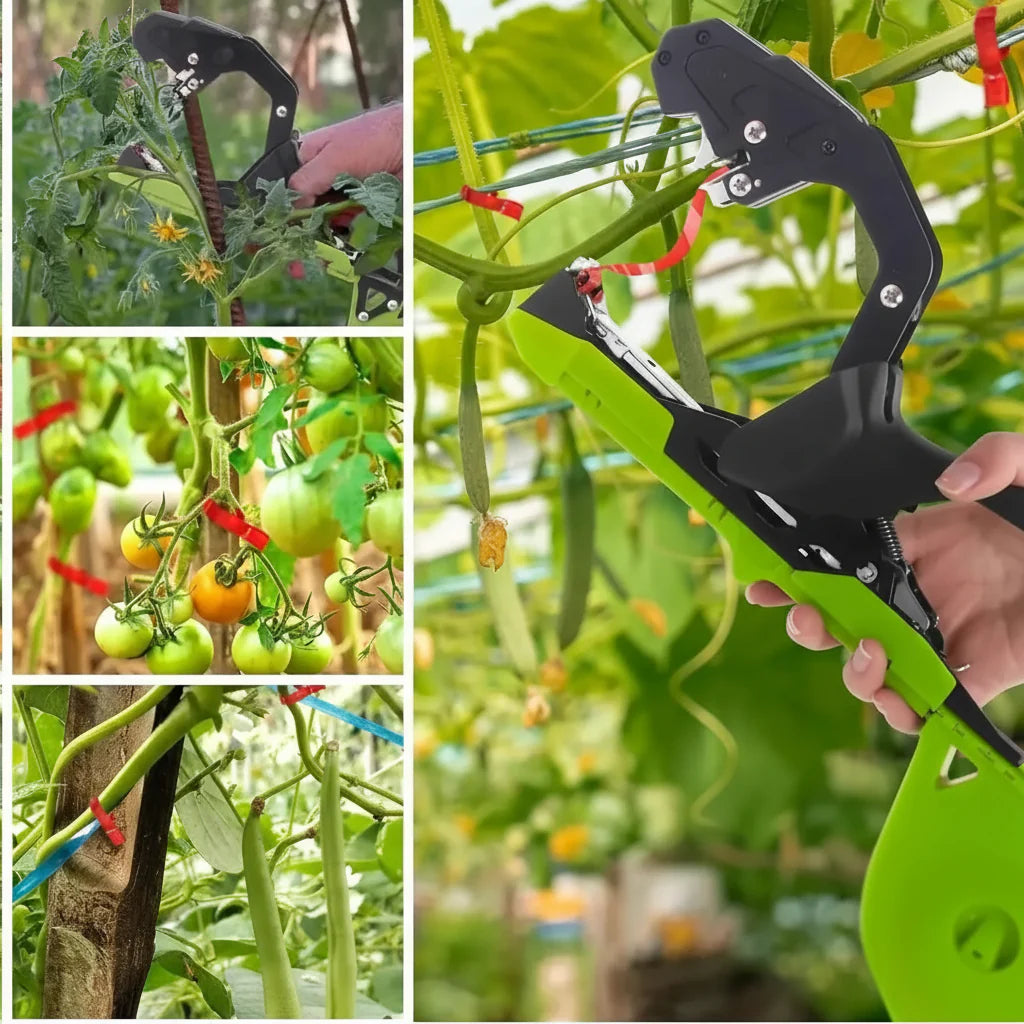 TieFastPro™ – Plant Bindapparaat met Tape Klemmen – Snelle Steun Bevestiging