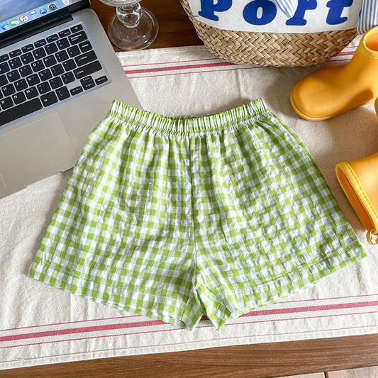 CheckMate™ – Zomerse Shorts met Gingham Ruit – Uniseks Kinderkleding