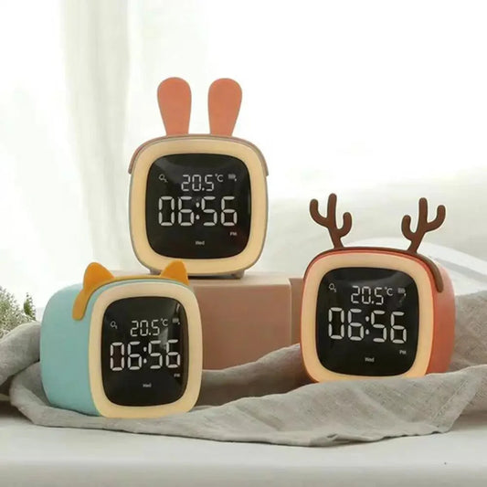 BunnyGlow™ – Cartoon LED Wekkerlamp – Speelse Nachtlamp met Alarmfunctie