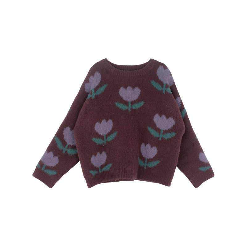 TulipaBloom™ – Warme Trui met Vrolijke Print – Meisjes Sweater