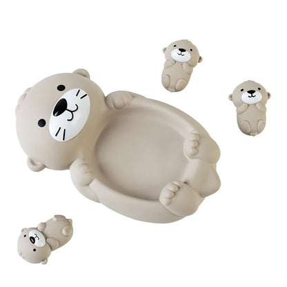 AquaOtter™ – Familie Badset in Zacht Silicone – Drijvend Speelgoed voor Baby’s