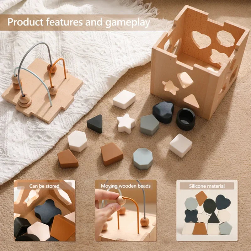 Shape & Learn™ – Houten sorteerspel voor peuters – Educatief Montessori speelgoed
