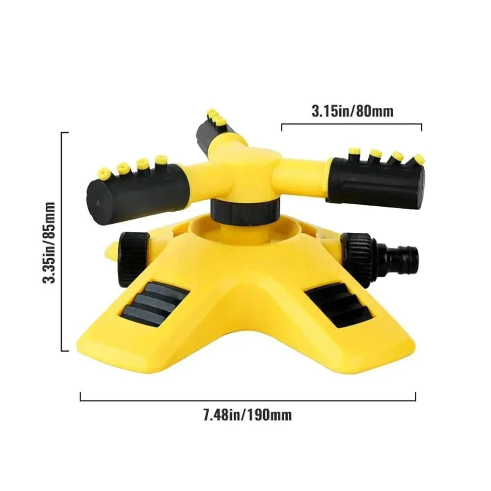 TripleSpray360™ – 360° Gazon Sproeier met 3 Armen – Gelijkmatige Tuin Bewatering