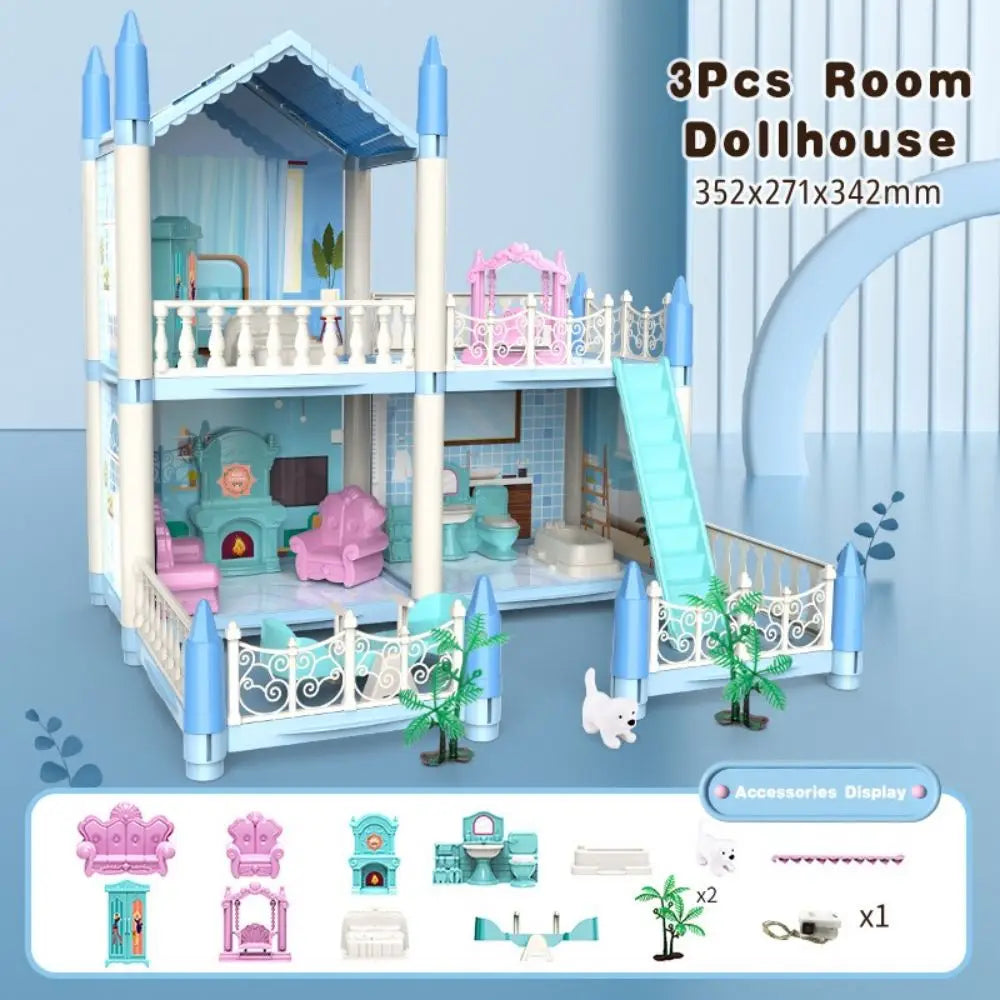 ColorCasa™ – DIY 3D Cartoon Poppenhuis Set – Creatief Miniatuurhuis voor Kinderen