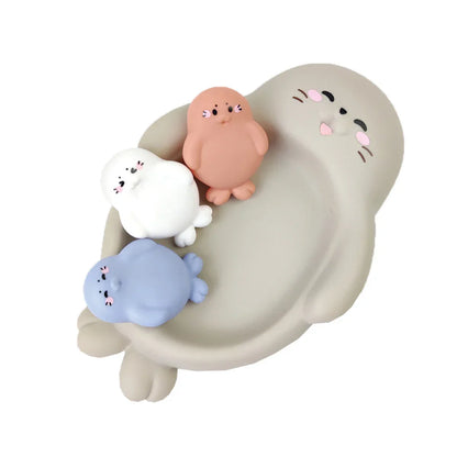 AquaOtter™ – Familie Badset in Zacht Silicone – Drijvend Speelgoed voor Baby’s