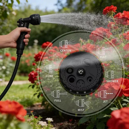 HydroStretchPro™ – Dehnbare Tuinslang met Messing Koppelingen – Knikvrije Reinigings Slang