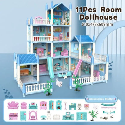 ColorCasa™ – DIY 3D Cartoon Poppenhuis Set – Creatief Miniatuurhuis voor Kinderen