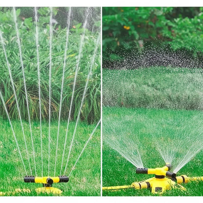 TripleSpray360™ – 360° Gazon Sproeier met 3 Armen – Gelijkmatige Tuin Bewatering
