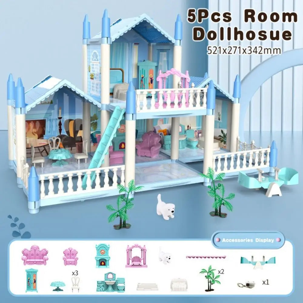 ColorCasa™ – DIY 3D Cartoon Poppenhuis Set – Creatief Miniatuurhuis voor Kinderen